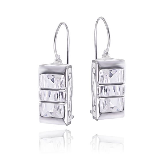 Kolczyki cyrkonia 14x7 bigiel