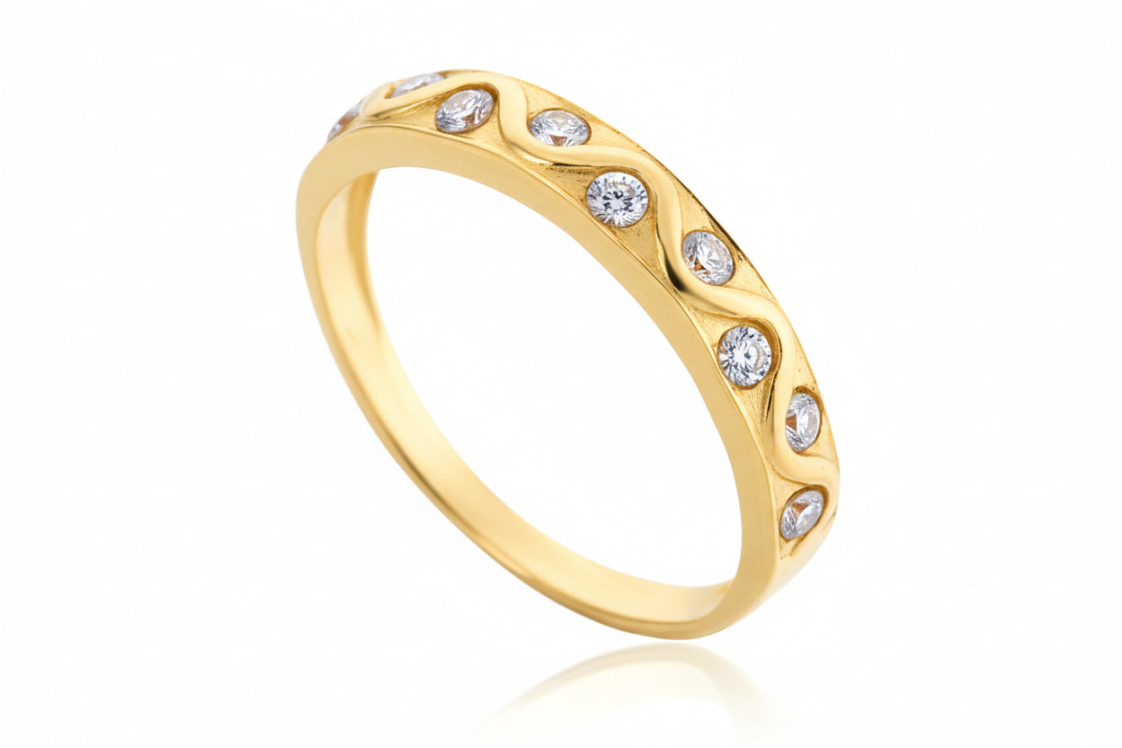 Obrączka z kamieniami