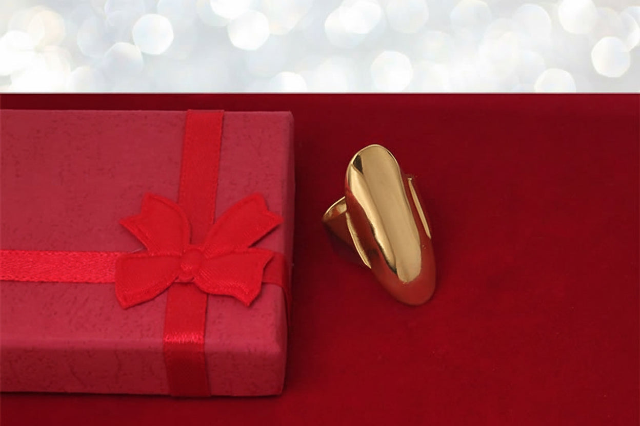 Długi gładki pierścionek