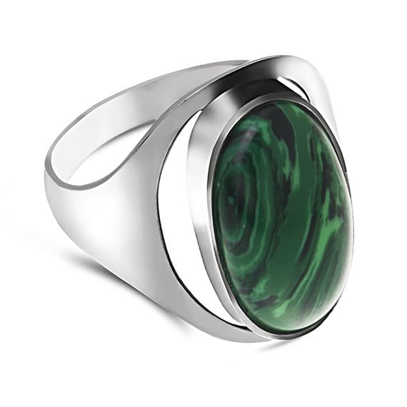 Pierścionek z malachitem 20x11mm
