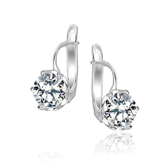 Kolczyki z cyrkonią 7mm zamek angielski