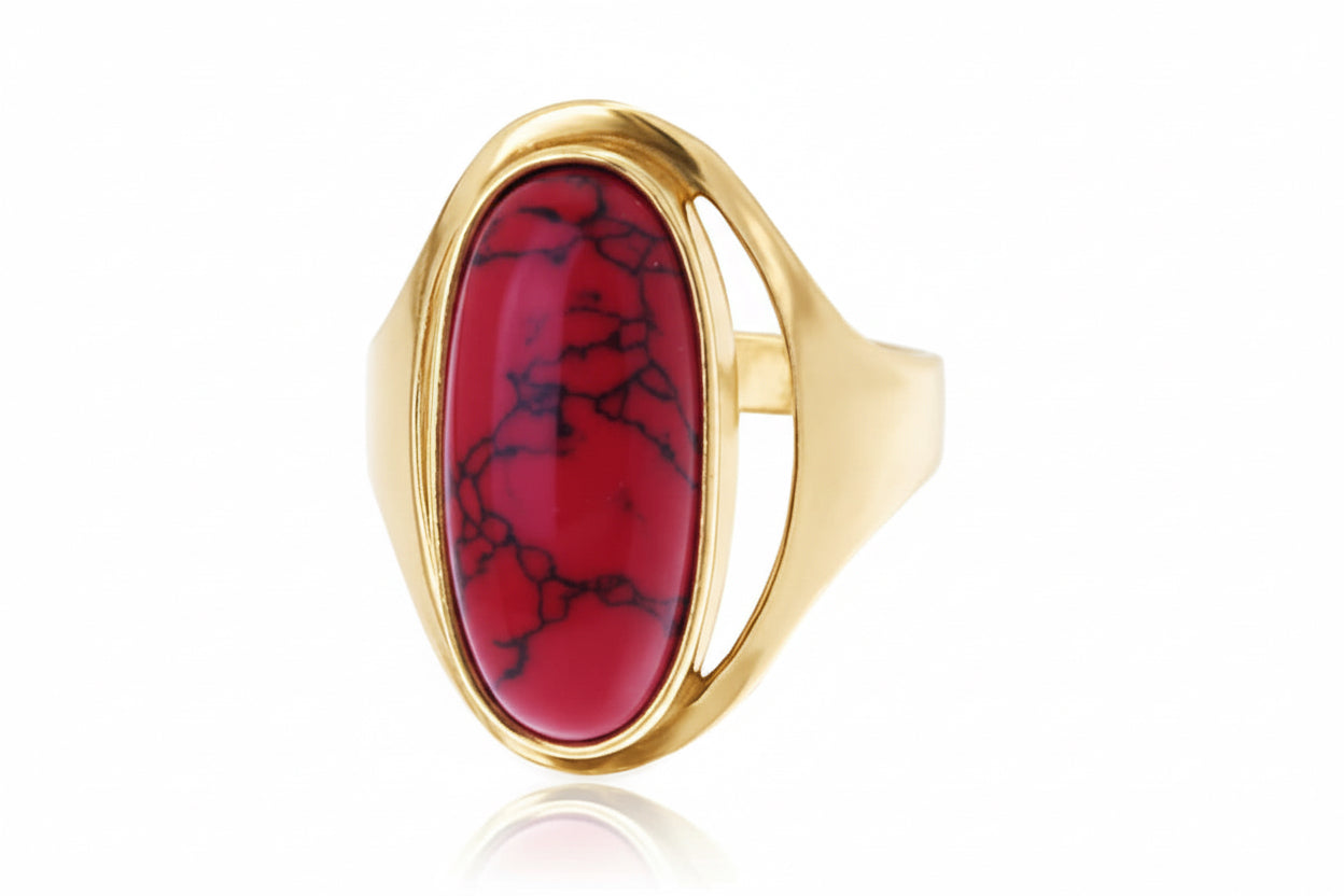 Pierścionek z koralem 2cm