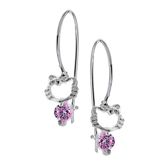 Kolczyki Hello Kitty z pastelowa cyrkonią