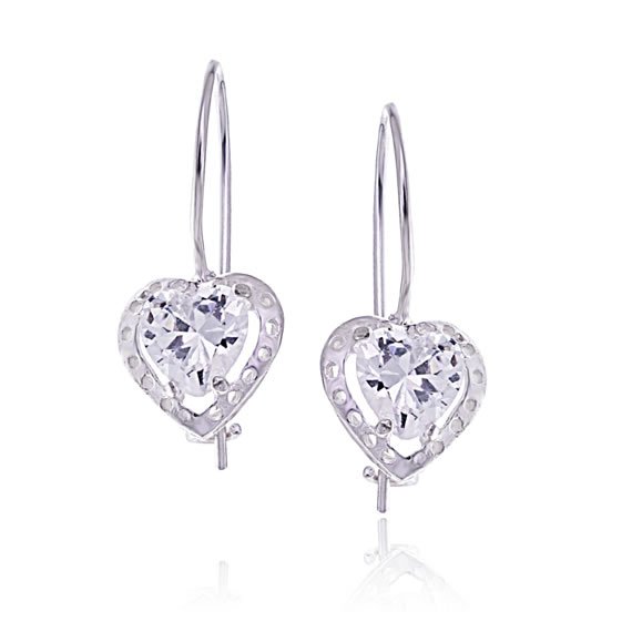Kolczyki serca z cyrkoniami bigiel