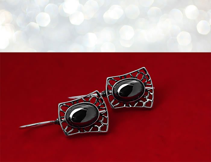 Retro kolczyki z krzemem