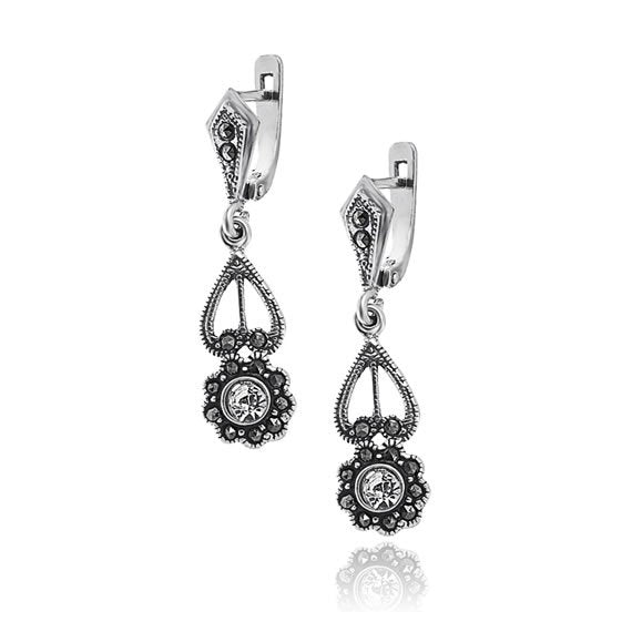 Kolczyki z markazytami i cyrkoniami