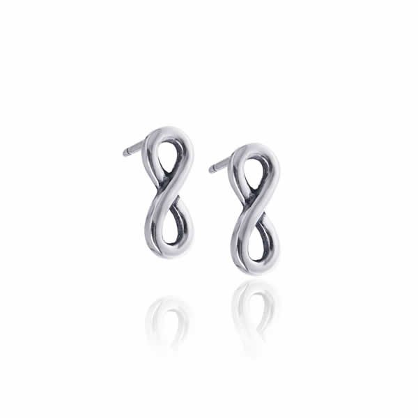 Kolczyki nieskończoność oksydowane