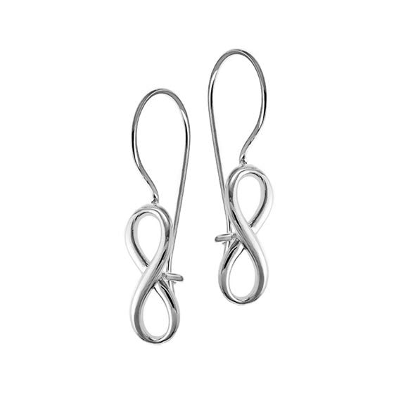 Wiszące kolczyki ze znakiem nieskończoności