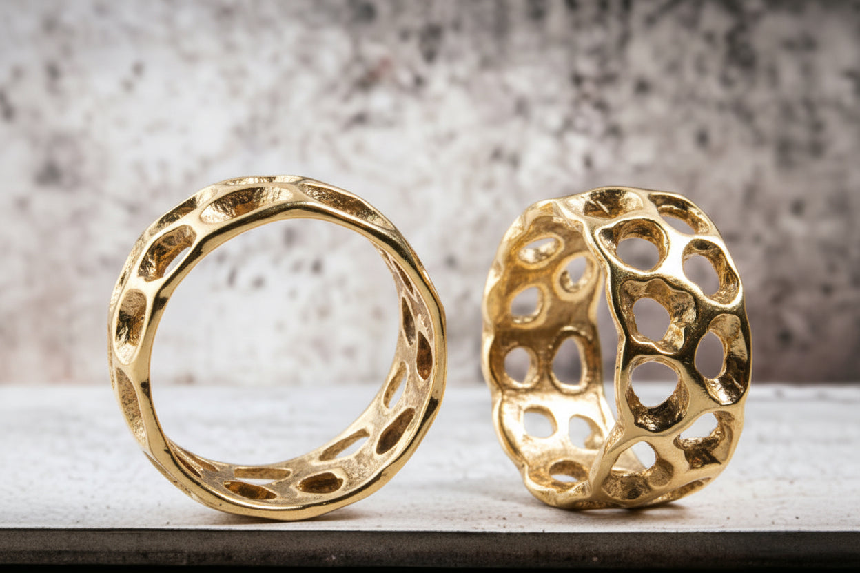 Szeroka obrączka surowa forma