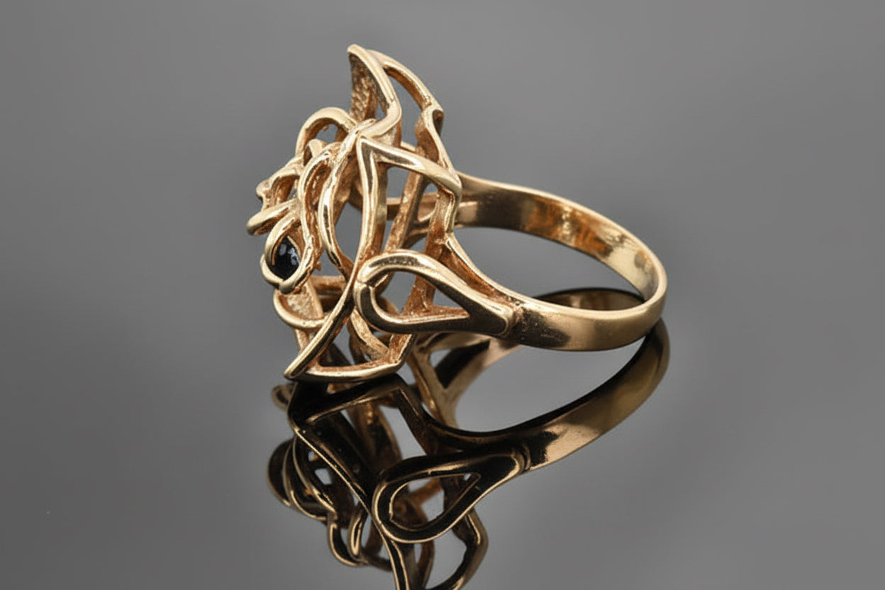 Pierścionek ażurowa róża