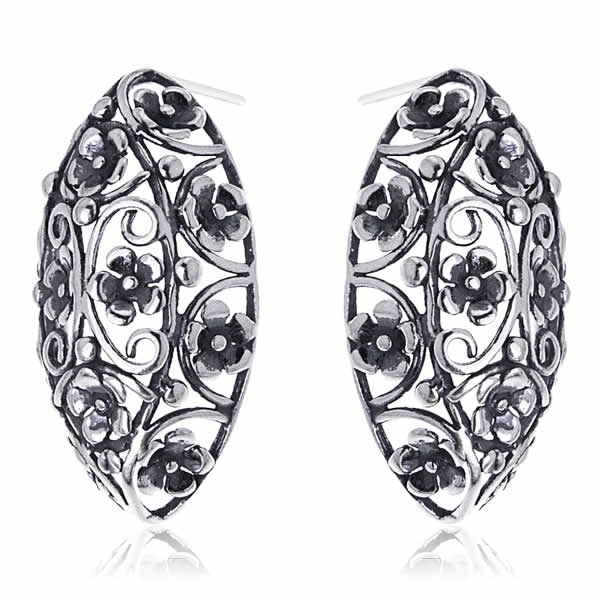 Kolczyki ażurowe kwiaty