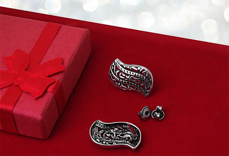 Kolczyki ażurowe falki