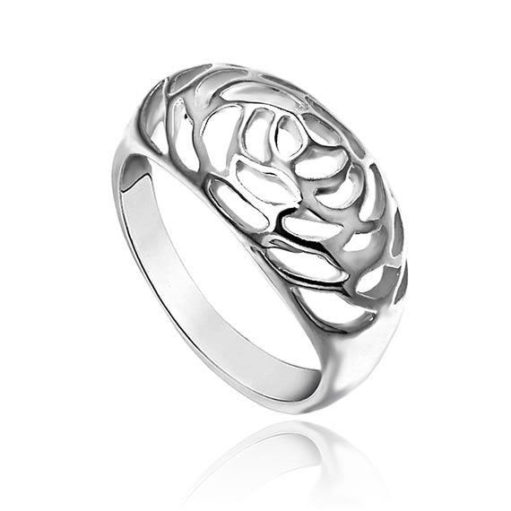 Ażurowy szeroki pierścionek