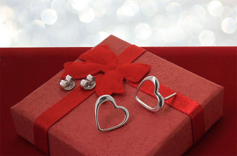 Konturowe serca kolczyki