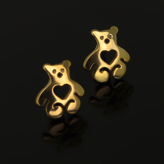 Kolczyki misie złocone