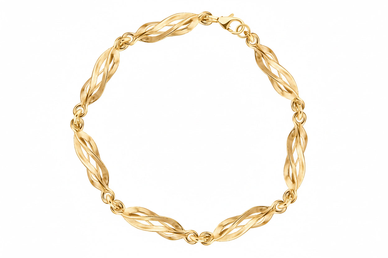 Bransoletka ze spiralami srebro pozłacane