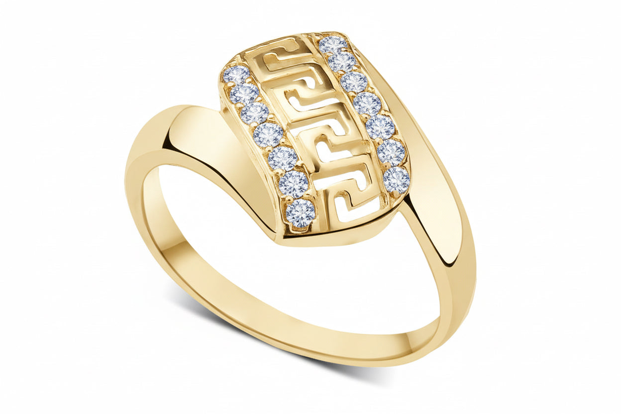 Pierścionek falka - droga grecka srebro pozłacane