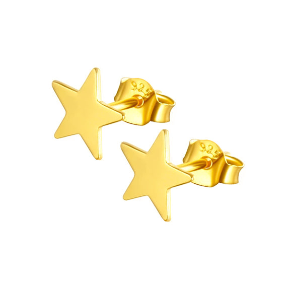 Kolczyki gwiazdki srebro pozłacane
