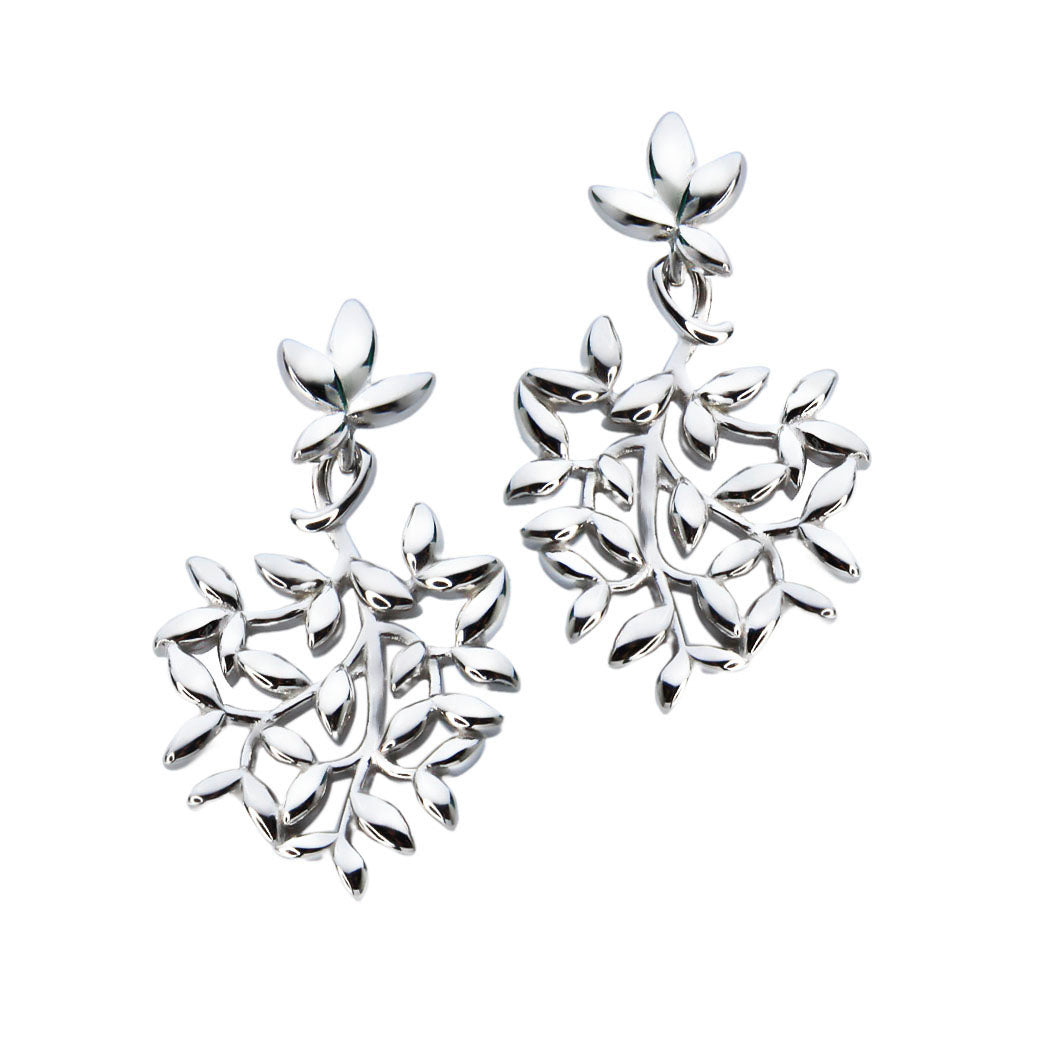 Kolczyki wiszące liście ażurowe