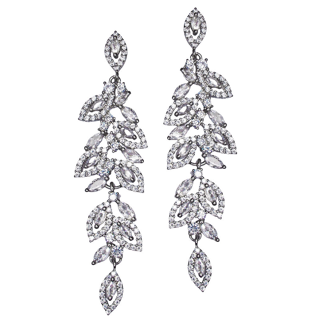 Długie wiszące kolczyki z cyrkoniami Scarlet Whispers