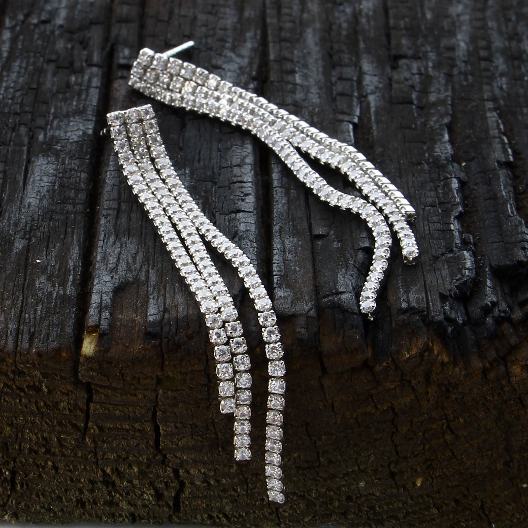 Kolczyki stopniowane żmijki z cyrkoniami