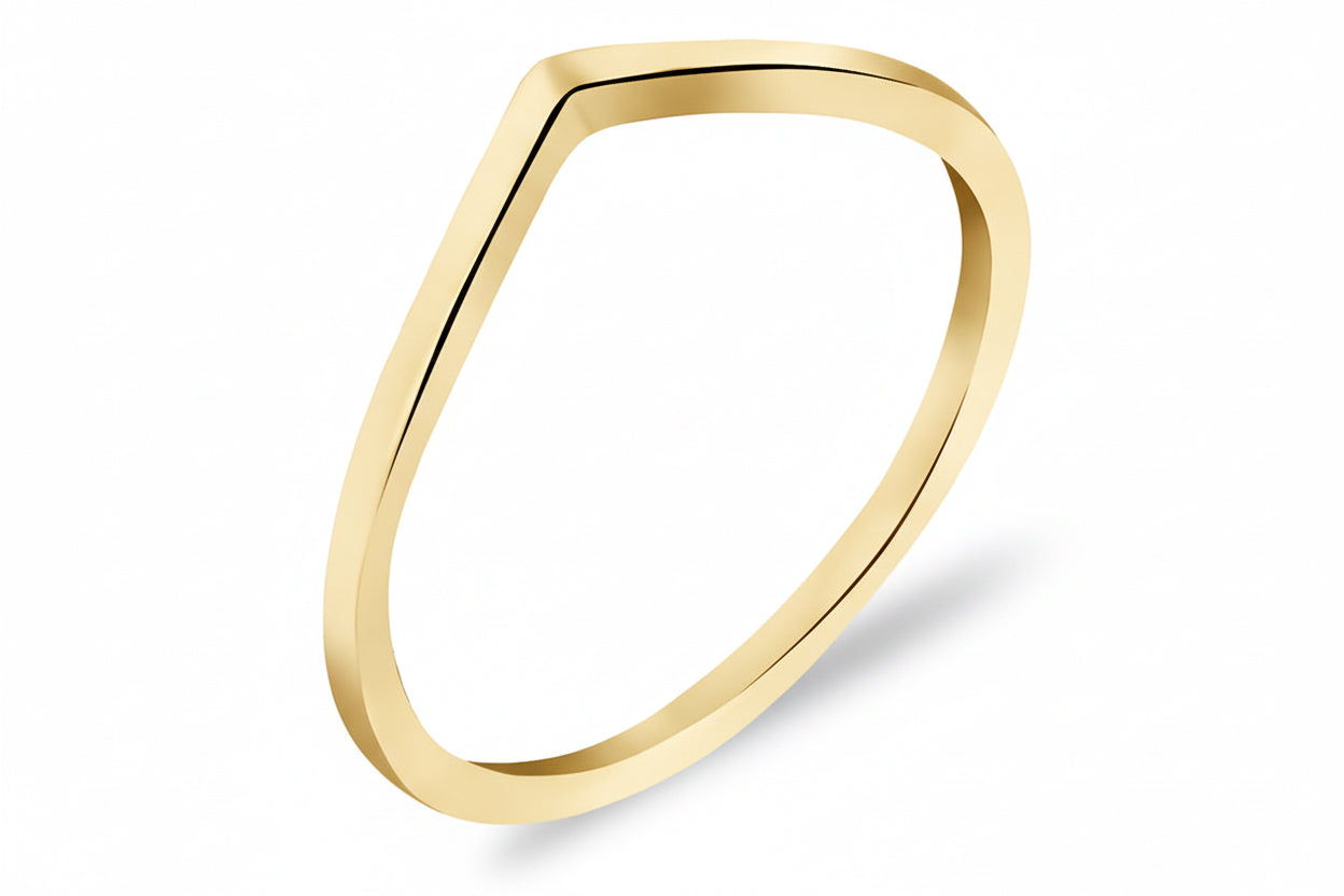 Srebra obrączka "V"