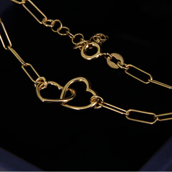 Naszyjnik z szerokimi ogniwami z sercami