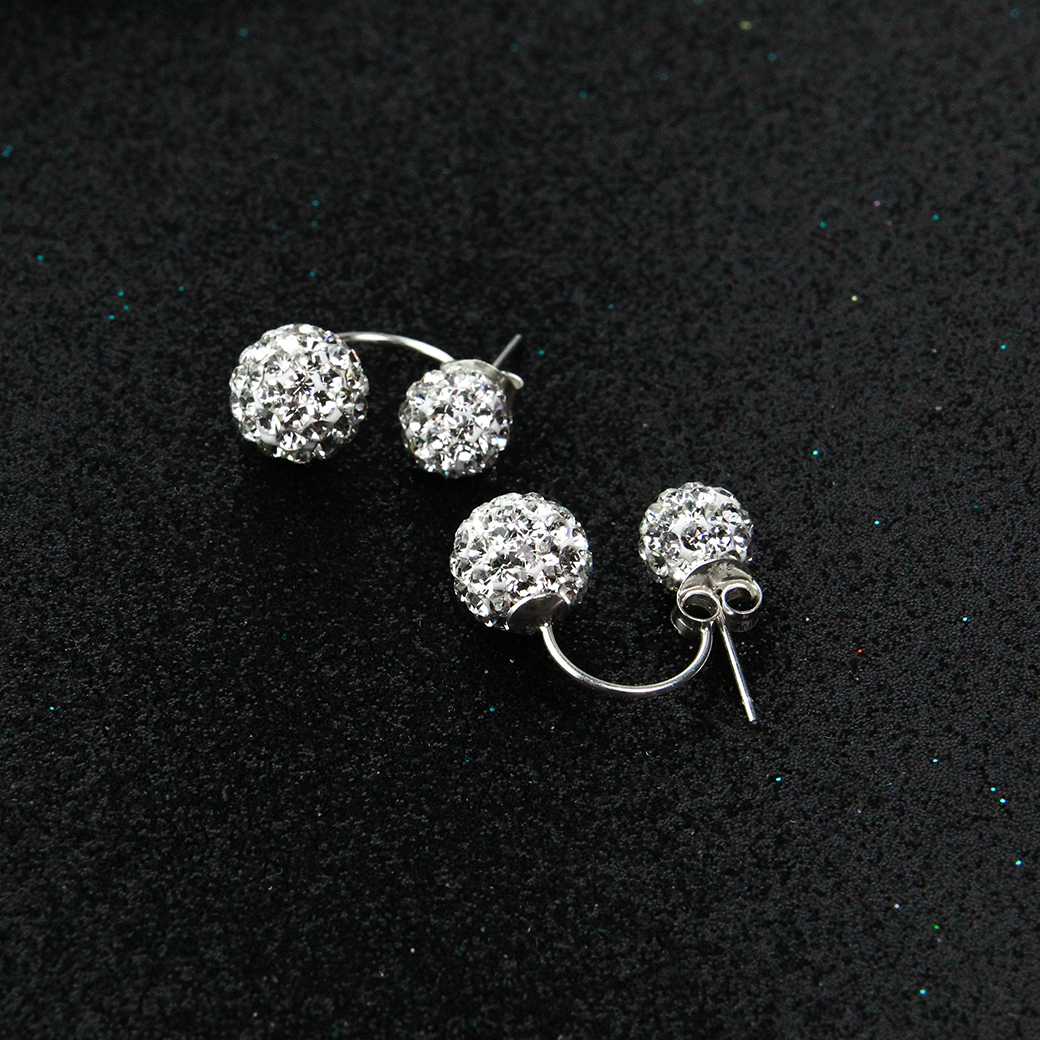 Kolczyki "za ucho" kulki swarovskiego