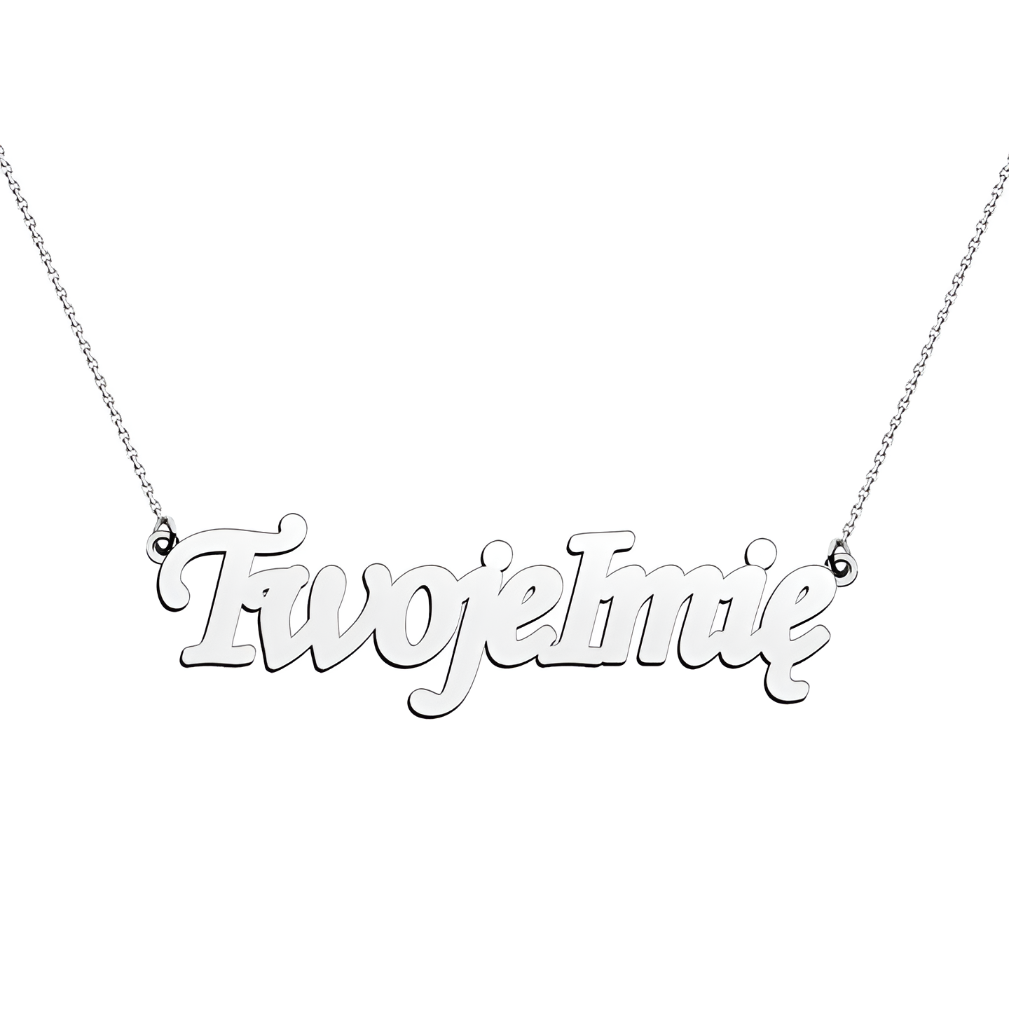 Srebrny naszyjnik z imieniem/słowem