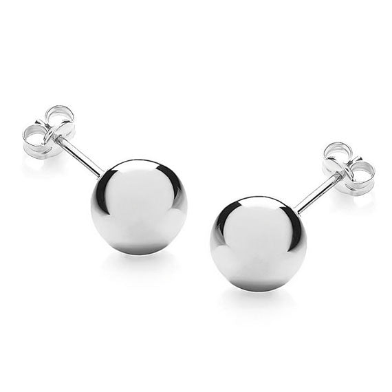 Kolczyki kulki srebrne 8 mm