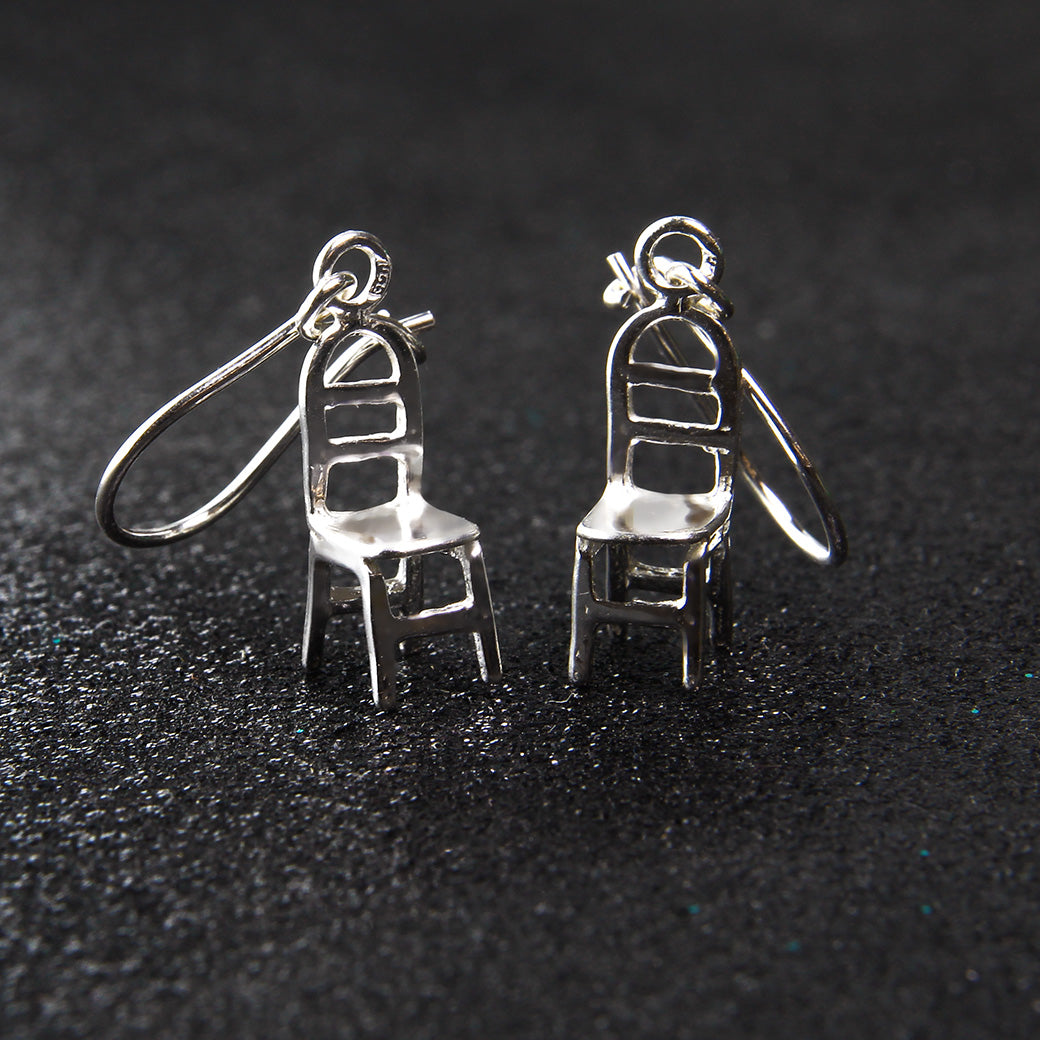 SREBRNE KOLCZYKI WISZĄCE KRZESŁA KRZESŁO KRZESEŁKA