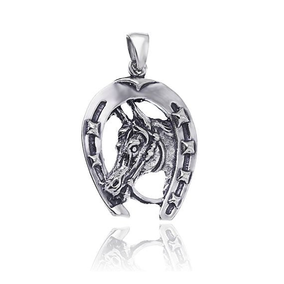 Wisior koń z podkową duży