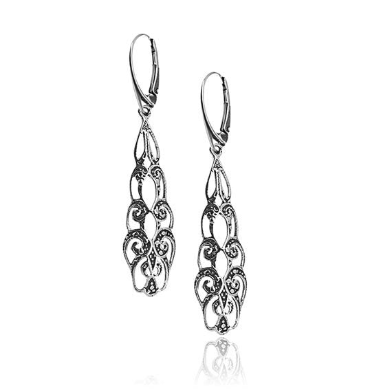 Wiszące ażurowe kolczyki