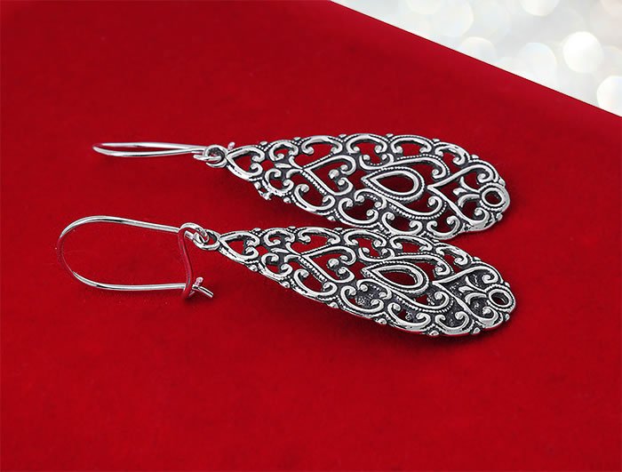 Kolczyki wiszące ażurowe