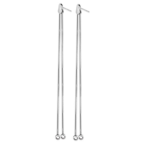 Podwójne kolczyki łańcuszki z kulką