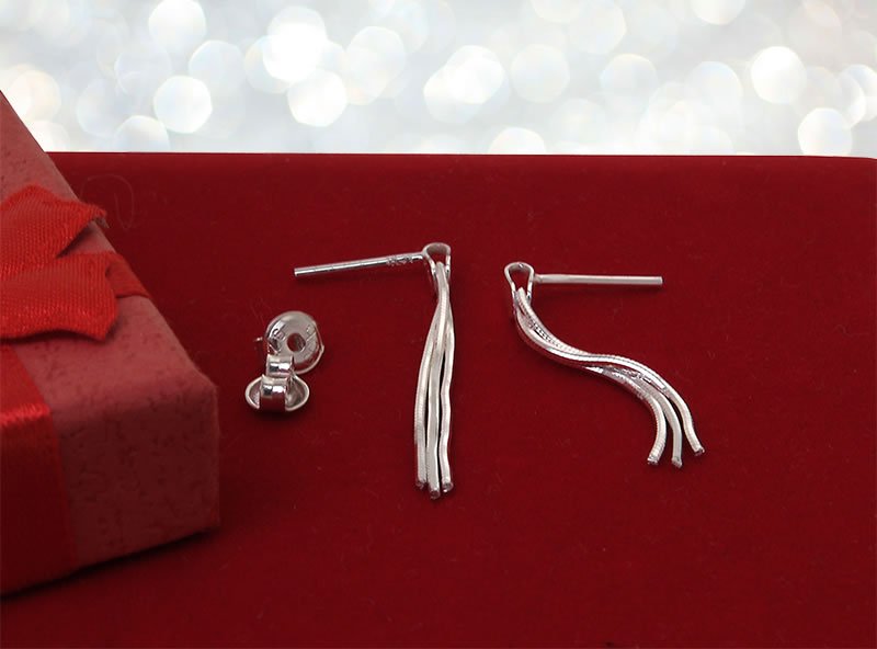 Kolczyki potrójne łańcuszki 3cm