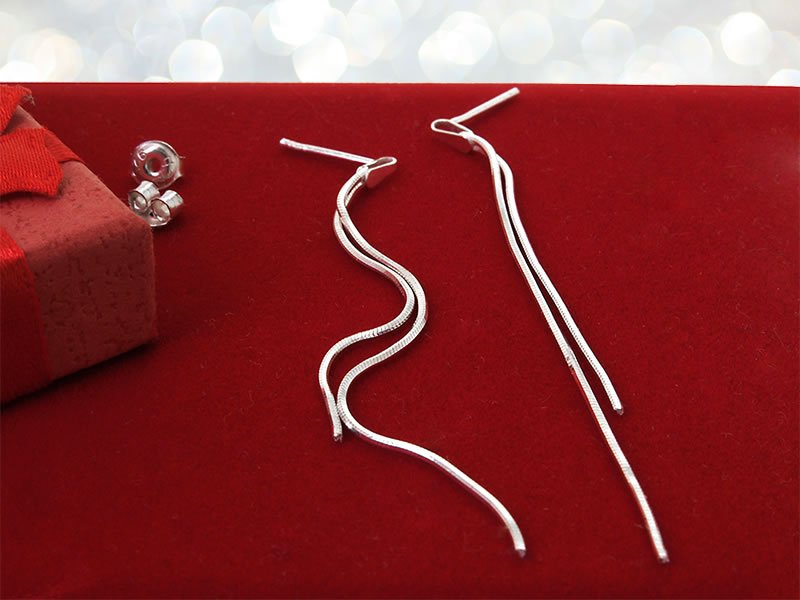 Kolczyki łańcuszki podwójne stopniowane 7cm