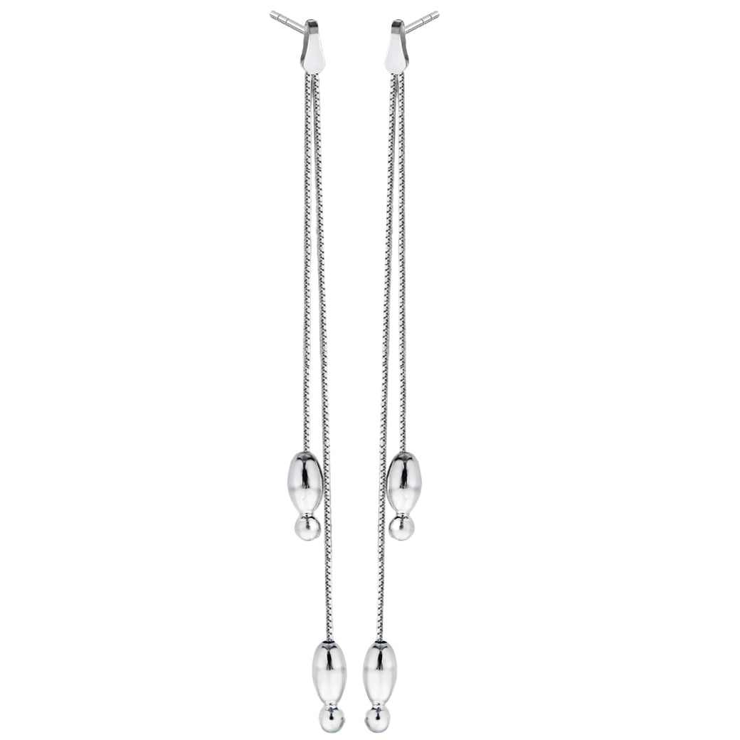 Kolczyki podwójne łańcuszki linki