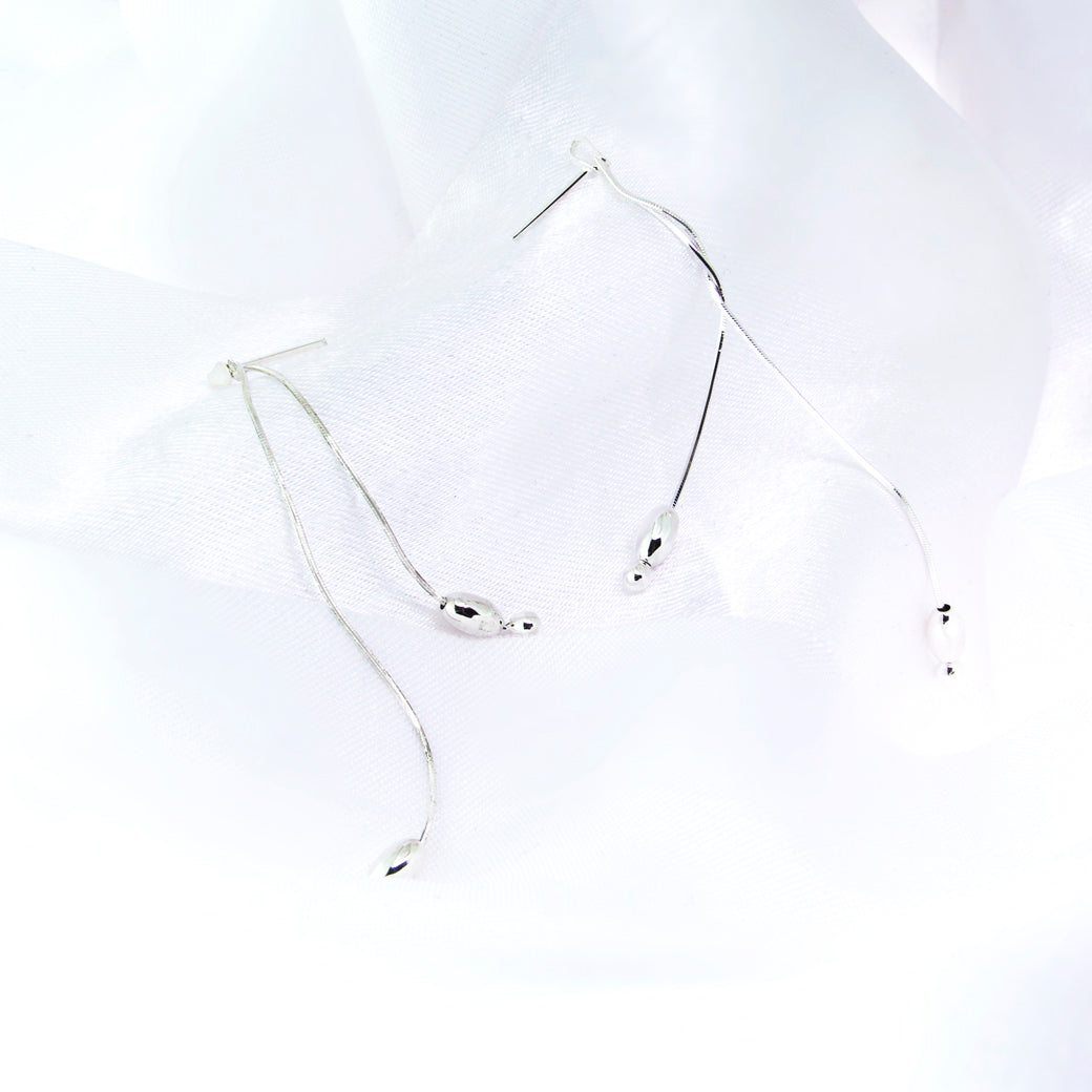 Kolczyki podwójne łańcuszki linki