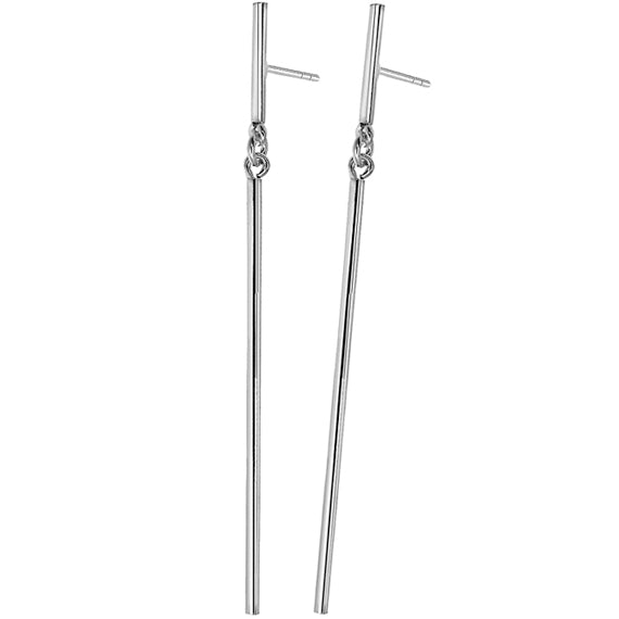 Srebrne wiszące kolczyki sztywne rurki