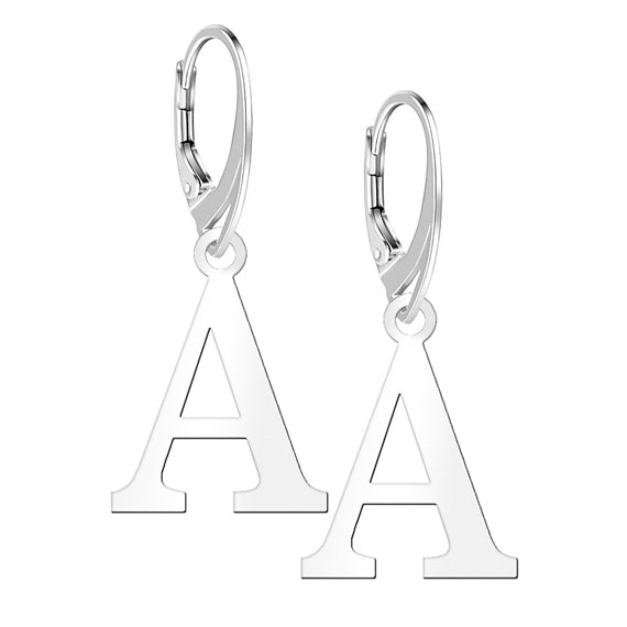 Kolczyki literki zamek angielski litera A