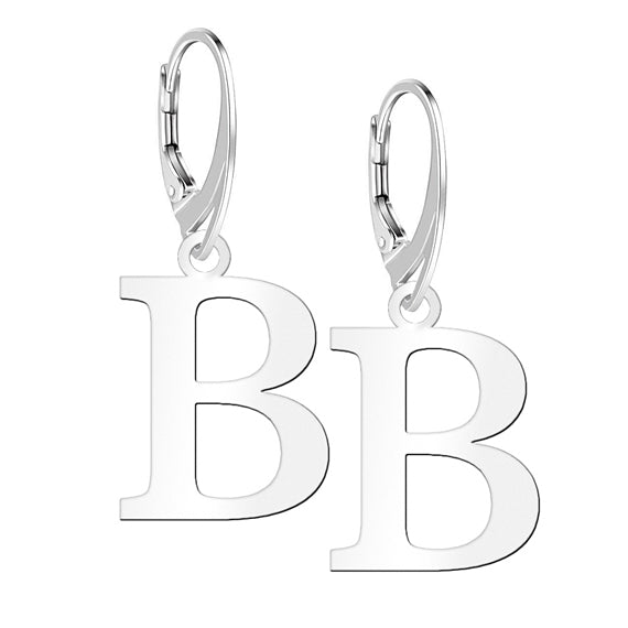 Kolczyki literki zamek angielski litera B