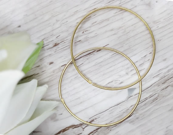 Złote kolczyki kółka 5cm