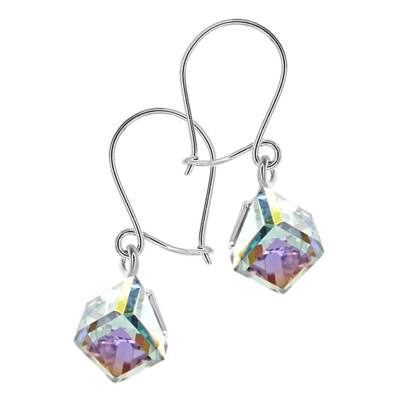 Kolczyki wiszące kostki Swarovskiego crystal