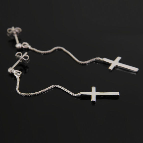 Kolczyki linki z krzyżykiem