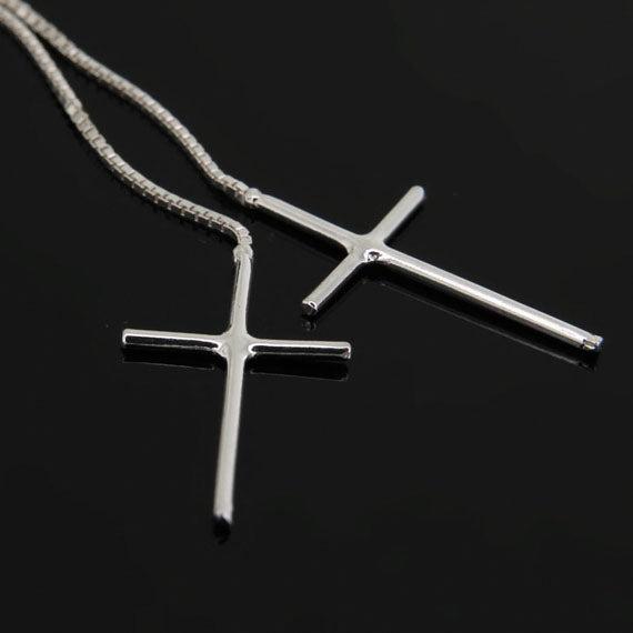 Kolczyki wiszące długie krzyżyki