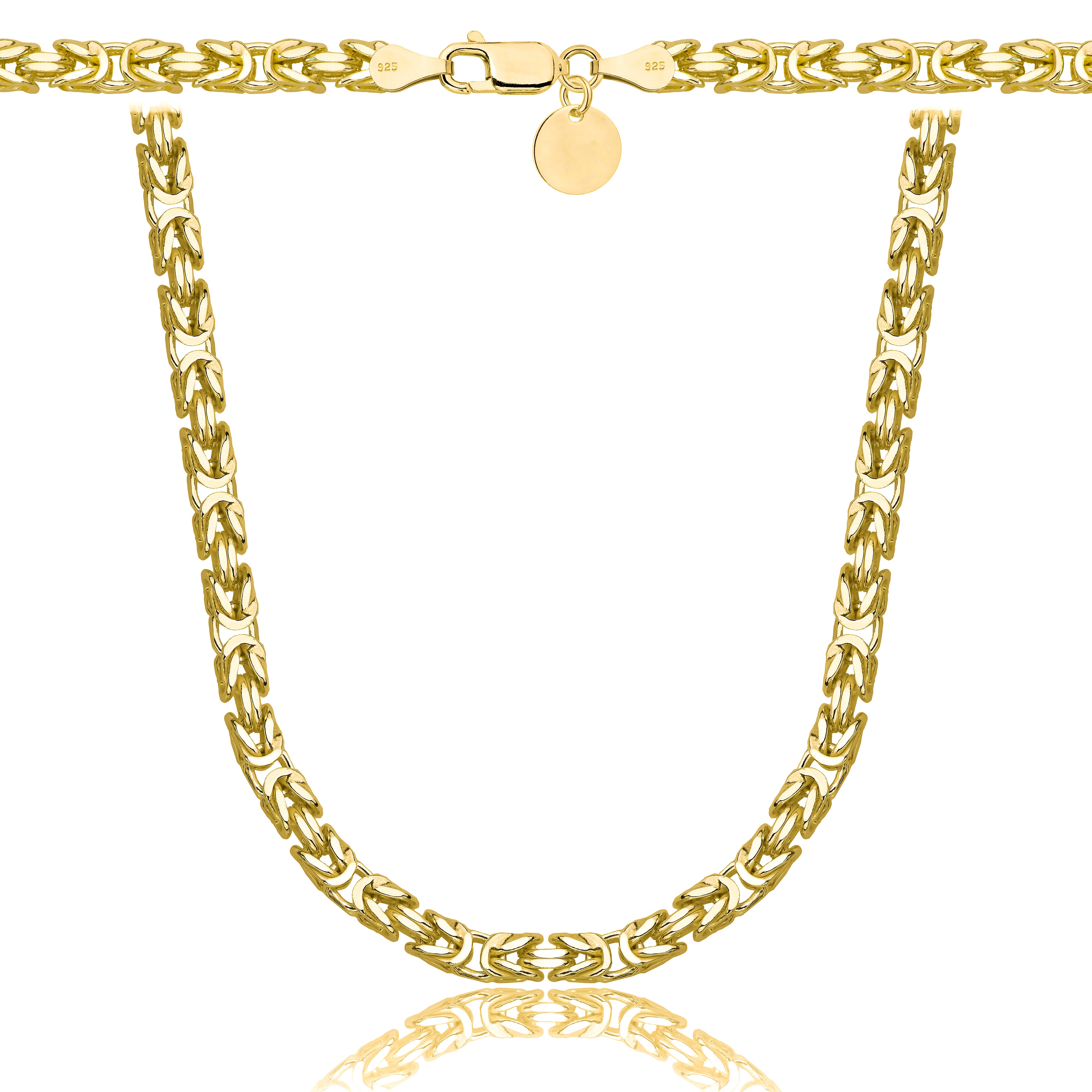 Łańcuszek pozłacany srebrny królewski 4 mm pr. 925