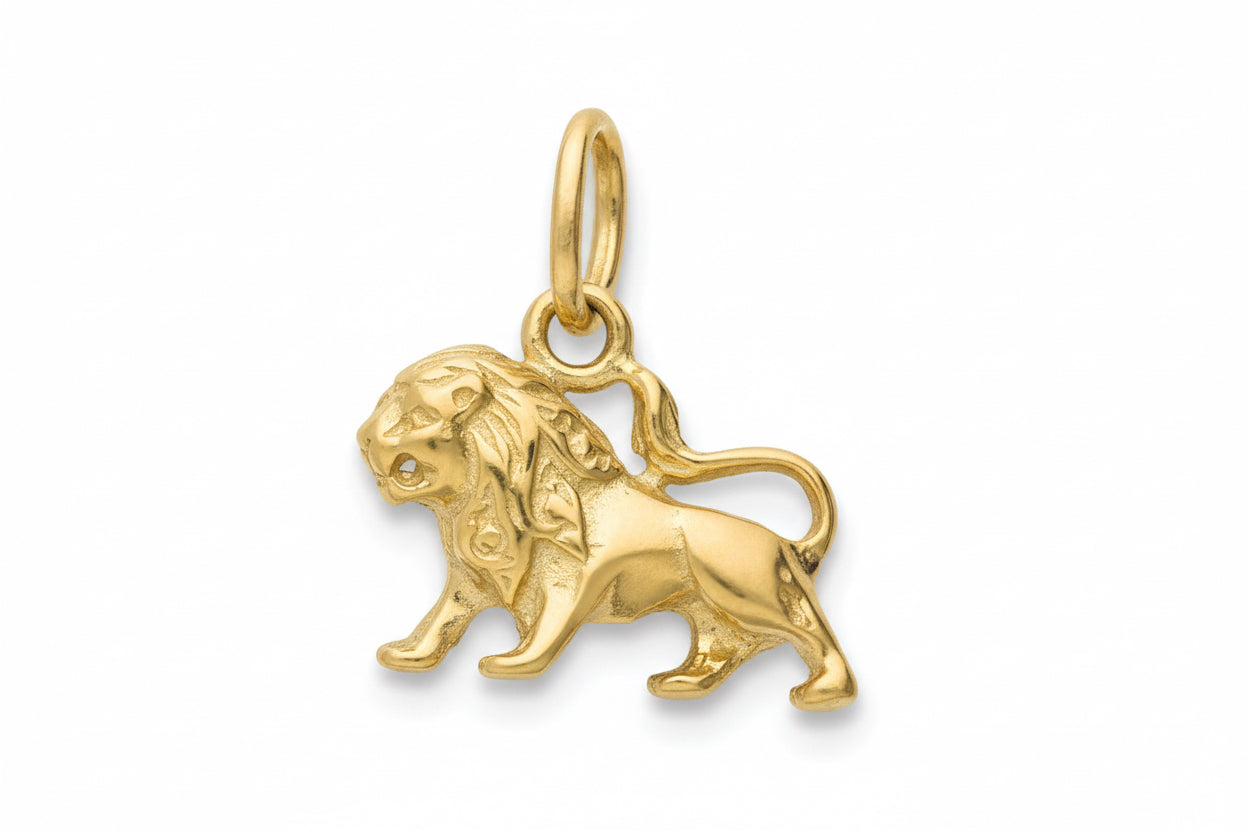 Wisiorek znak zodiaku - lew srebro pozłacane