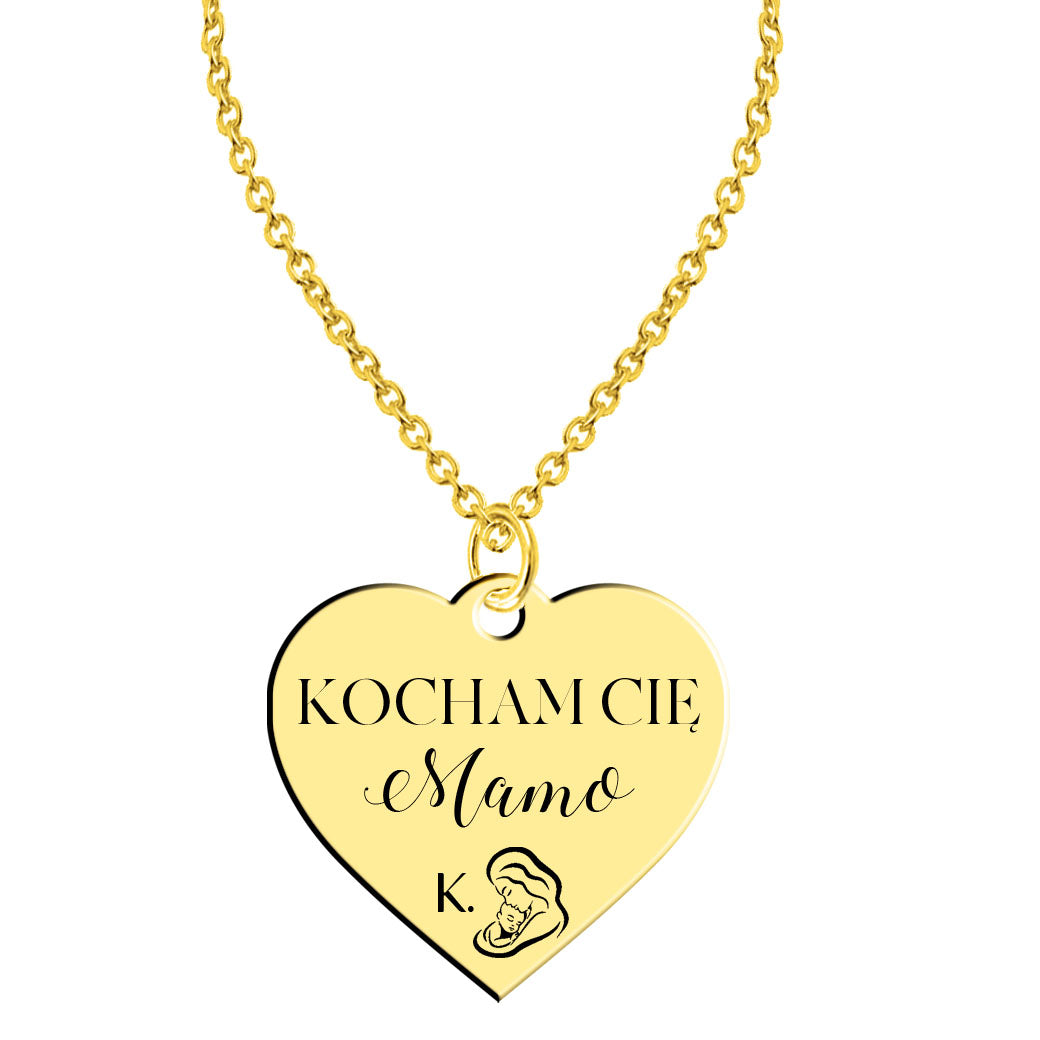 Naszyjnik Kocham Cię Mamo + GRAWER