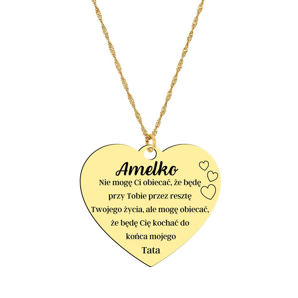 Naszyjnik pozłacany - Nie mogę Ci obiecać